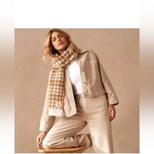 Timberland Carmel and cream scarf so pretty plaid one size